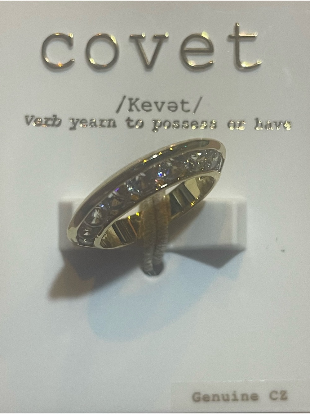 Covet Gold-Tone Cubic Zirconia Band Ring